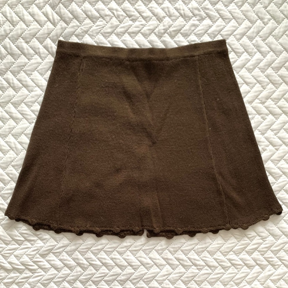 Vintage 60s 70s Ardee chocolate brown mini skirt, S - Picture 9 of 9